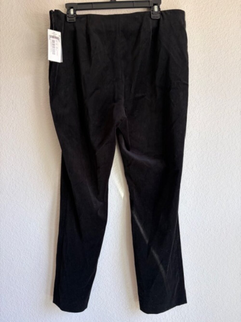 NWT Lauren Ralph Lauren Black Velvet Straight Leg Pants Women Sz 14 Quiet Luxury - Picture 2 of 8